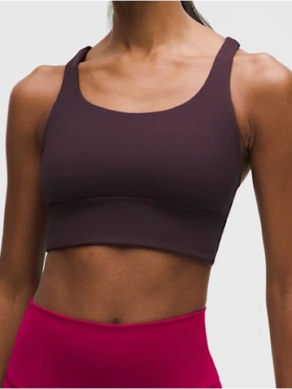 Lululemon Energy Longline Bra *Medium Support, B-D Cups in Black Plum